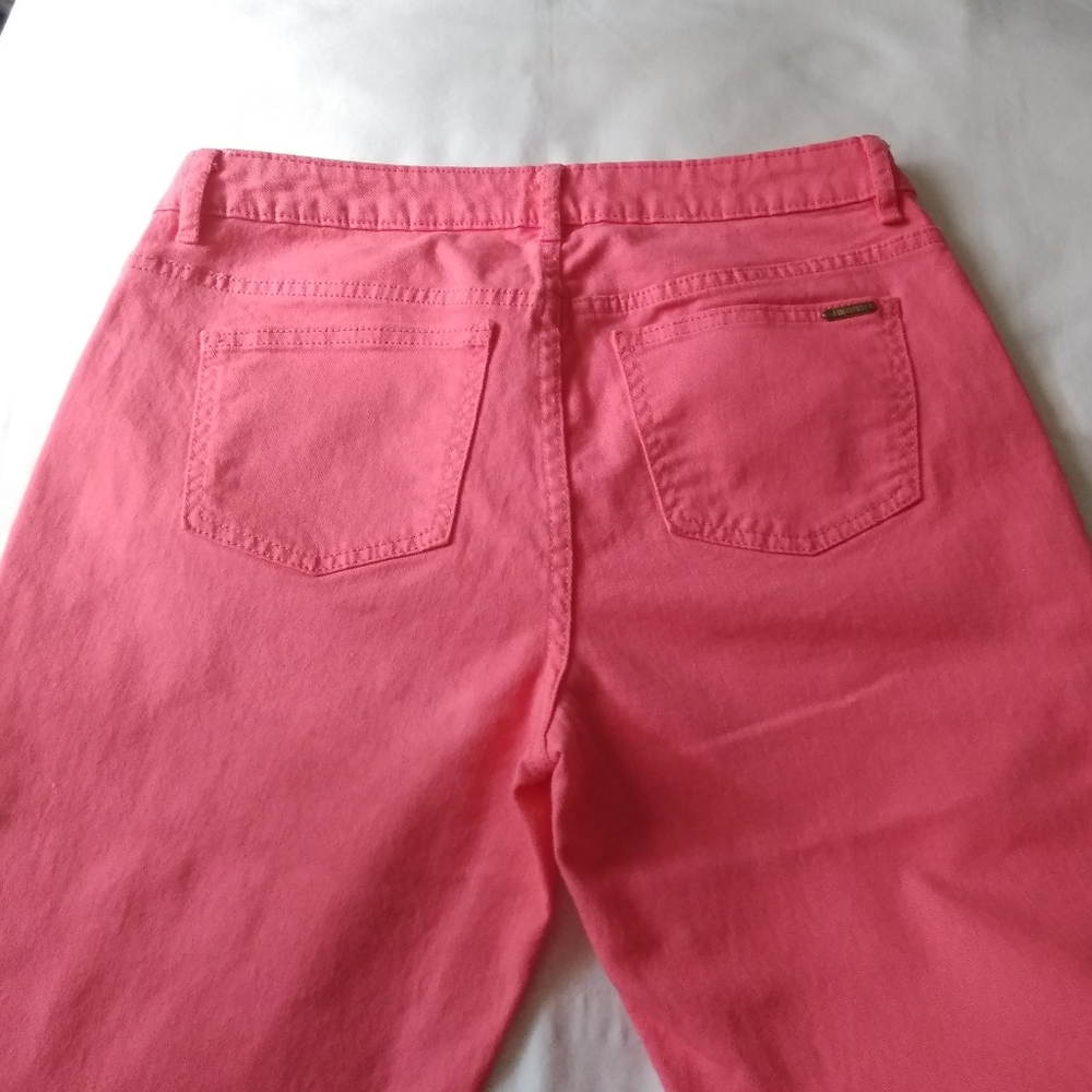 Jennifer Lopez Cropped Jeans Coral Pink Size 8 - Picture 3 of 9